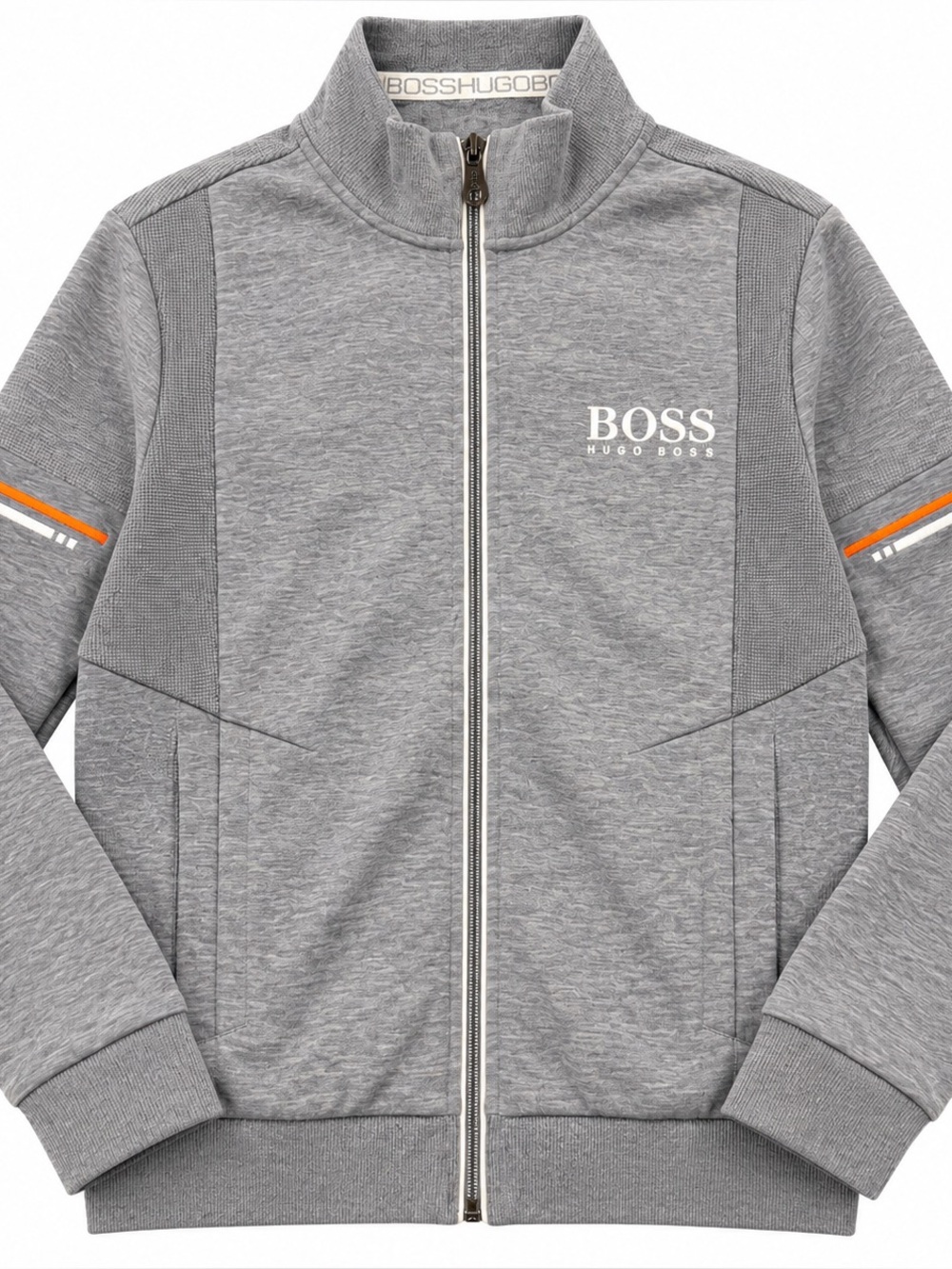 BOSS Hugo Boss SKAZ Full Zip Jacket Men’s M Gray Orange Performance Regular Fit
